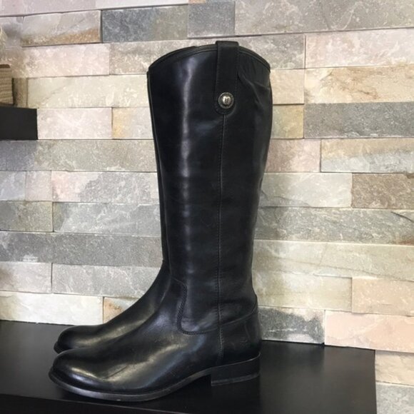 Frye Melissa Knee-high Zip Riding Moto Leather Boot - Picture 2 of 12